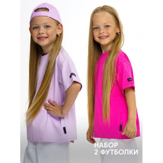Комплект футболок от LF Kids, фуксия+сирень