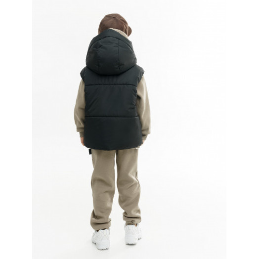 LF kids, жилет демисезонный с капюшоном, цвет черный LF kids, жилет демисезонный с капюшоном, цвет черный