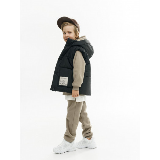 LF kids, жилет демисезонный с капюшоном, цвет черный LF kids, жилет демисезонный с капюшоном, цвет черный