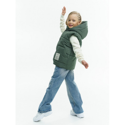 LF kids, жилет демисезонный с капюшоном, цвет хаки