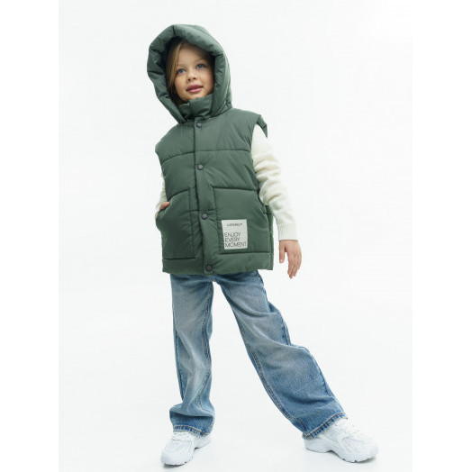 LF kids, жилет демисезонный с капюшоном, цвет хаки