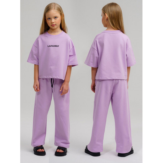LF kids, костюм летний для девочки (штаны+футболка) Цвет сиреневый