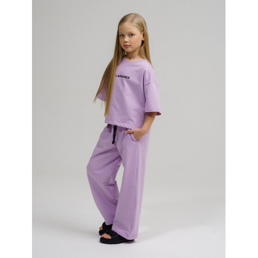 LF kids, костюм летний для девочки (штаны+футболка) Цвет сиреневый