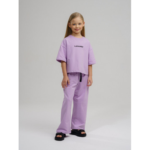 LF kids, костюм летний для девочки (штаны+футболка) Цвет сиреневый