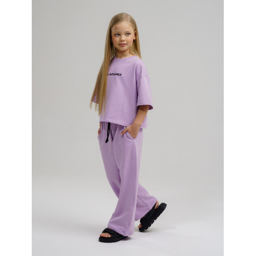 LF kids, костюм летний для девочки (штаны+футболка) Цвет сиреневый