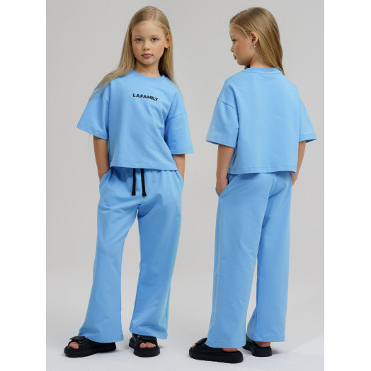 LF kids, костюм летний для девочки (штаны+футболка) Цвет голубой