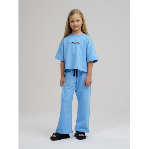LF kids, костюм летний для девочки (штаны+футболка) Цвет голубой