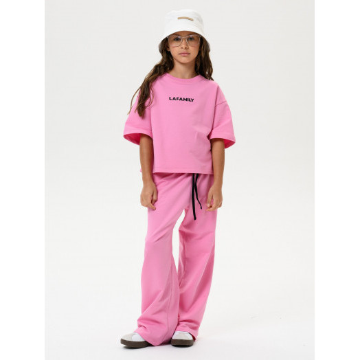 LF kids, костюм летний для девочки (штаны+футболка) Цвет розовый