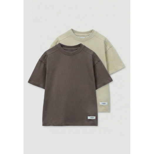 Комплект футболок от LF Kids, цвет графит+крем