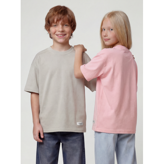 Комплект футболок от LF Kids, цвет розовый+светло-серая