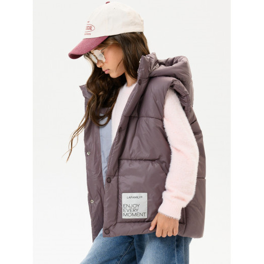 LF kids, жилет демисезонный с капюшоном, цвет розовый