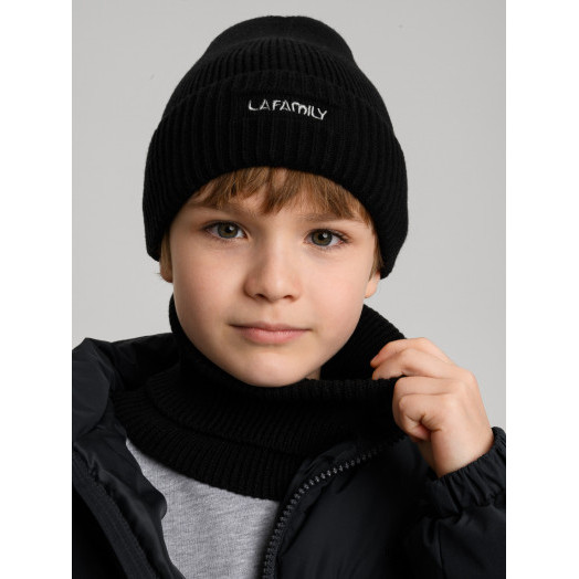 Шапка со снудом LaFamily черная