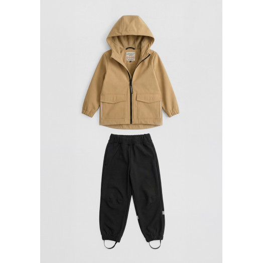 LFkids,  костюм софтшелл непромокаемый цвет сафари + черный