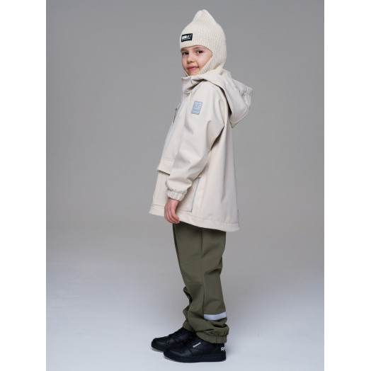 LFkids,  костюм софтшелл непромокаемый цвет молочный + оливковый