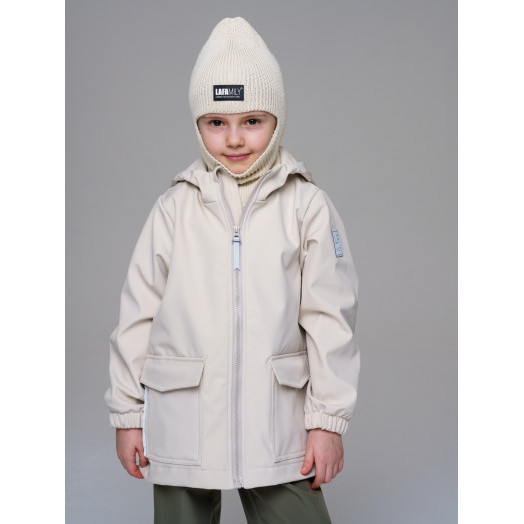 LFkids,  костюм софтшелл непромокаемый цвет молочный + оливковый