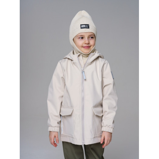 LFkids,  костюм софтшелл непромокаемый цвет молочный + оливковый