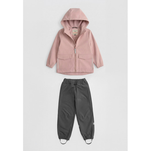 LFkids,  костюм софтшелл непромокаемый цвет розовый + серый