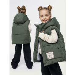 LF kids, жилет демисезонный с капюшоном, цвет хаки