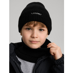 Шапка со снудом LaFamily черная