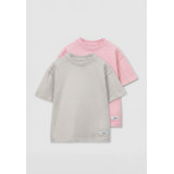 Комплект футболок от LF Kids, цвет розовый+светло-серая